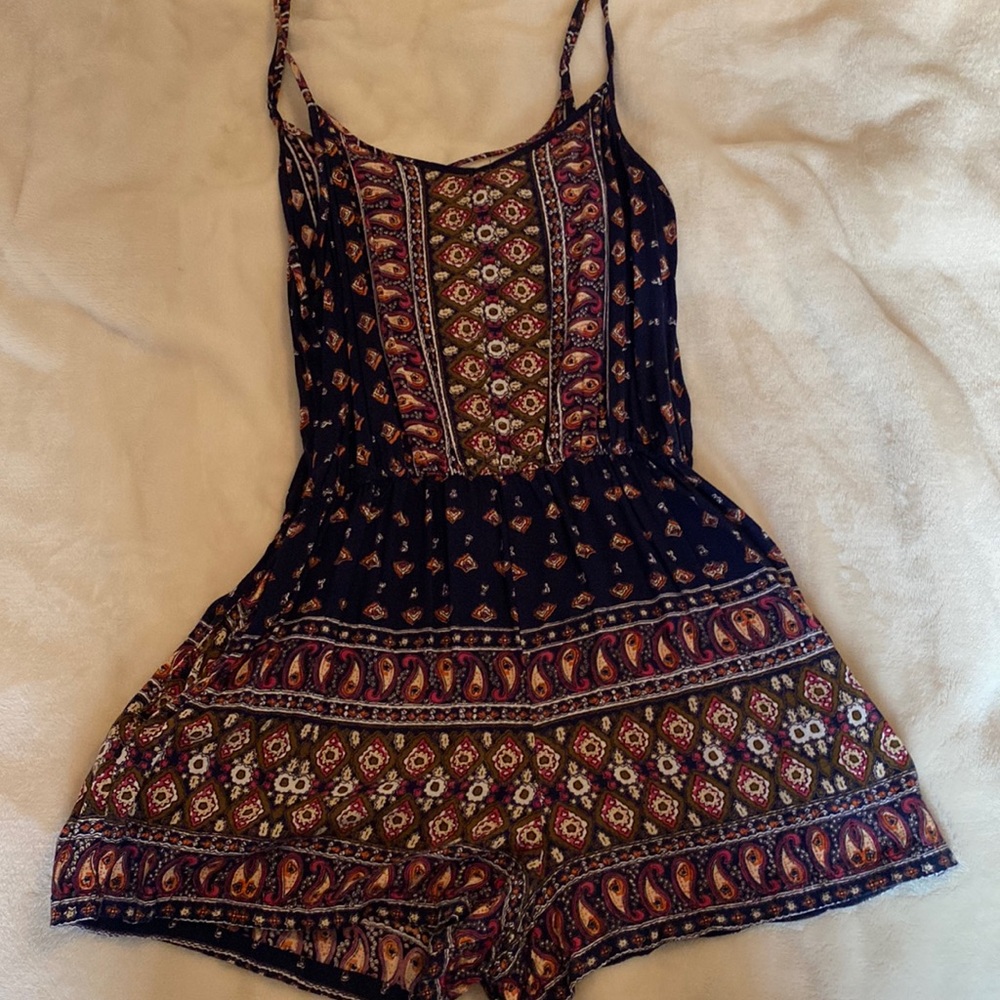 Large Blue Paisley Romper